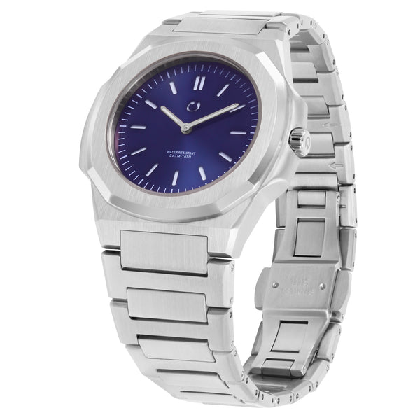 Nuun Montre Type II Silver Cobalt Blue Index